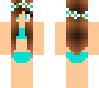 bikini blue flower girl