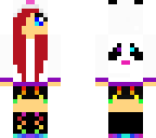 rainbow panda girl red