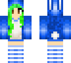 blue green bunny girl