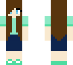 brown hair mint clothes