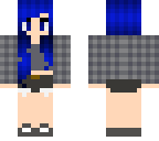plaid blue haired girl