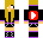 cute girl with herobrine eyes and youtube logo