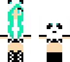mint green panda girl