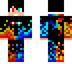 curst boy with blue and red