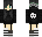 goth emo girl with skull