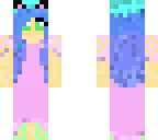 cat girl in pink dress and blue hat
