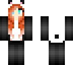 panda girl with red hair