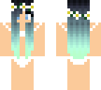 blue haired girl swimsuit