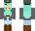 cute blue hair teenage girl