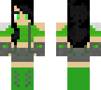 tomboy girl with black hair and green eyes