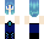 blue hair blue belt girl