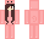 girl with brown hair in a pig onzie