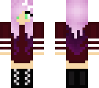 purple hair with bow