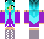 teal cat girl