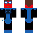 blue tern t a red face