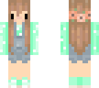 mint green chibi in overalls