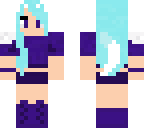 cute blue hair girl catgirl