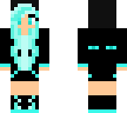 blue enderman girl in a hoodie