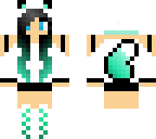 mint green wolf girl