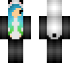 ombre bluegreen chibi panda