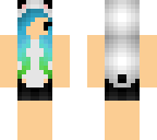 ombre bluegreen chibi panda swimsuit