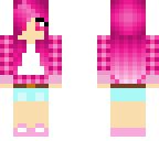pink hair plaid shirt girl