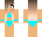 pretty blue girl in a pretty blue swimsuit