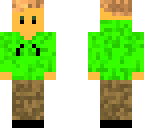winter blonde boy with green jacket