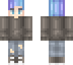 blue hair shaded boy