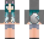 blue haired wolf girl