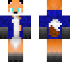 fox in blue sweter