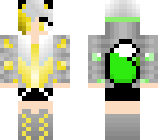 gold one side emerald side girl