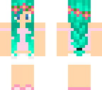 teal-haired fower crown girl