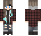 plaid girl with blue tips