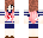 school girl brown and pink hair