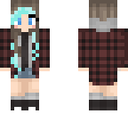 plaid girl with blue tips remake