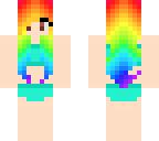 rainbow haired swimsuit girl