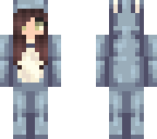 blue jumping bunny girl