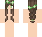 brown braid with green flower crown
