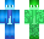 half blue half green guys