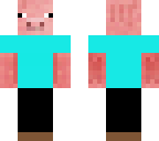 blue shirt pig