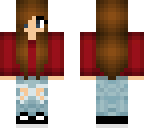 girl w burgundy sweatshirt and ripped jeans