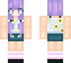 purple hair girl in a dress