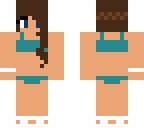 pretty girl in turquoise swimsuit