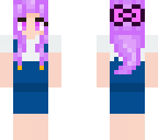 purple hair overall girl skin