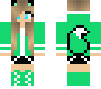 cute girl green fox