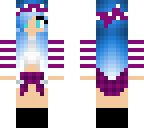 hot girl blue hair my skin
