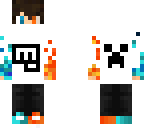 flame arms guy blue and orange eyes