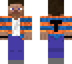 orange striped with blue steve