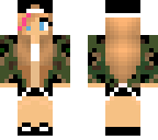 sexy camo girl with a pink streak in hair